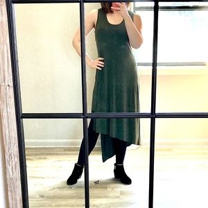 Green Asymmetrical tank dress